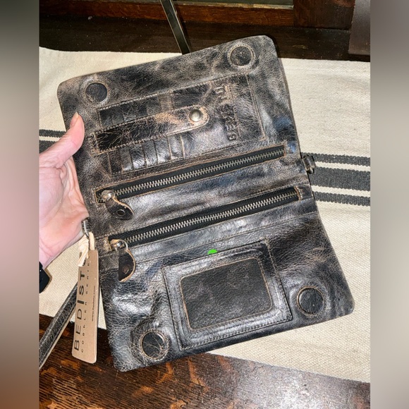 NWT Bed Stu Leather Cadence Wallet Wristlet Crossbody Bag Black Lux MSRP $175 - Picture 11 of 14